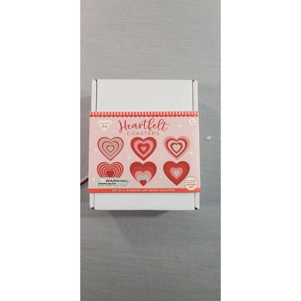 Diamond Art Heart Coaster Set Craft Kit Home Decor